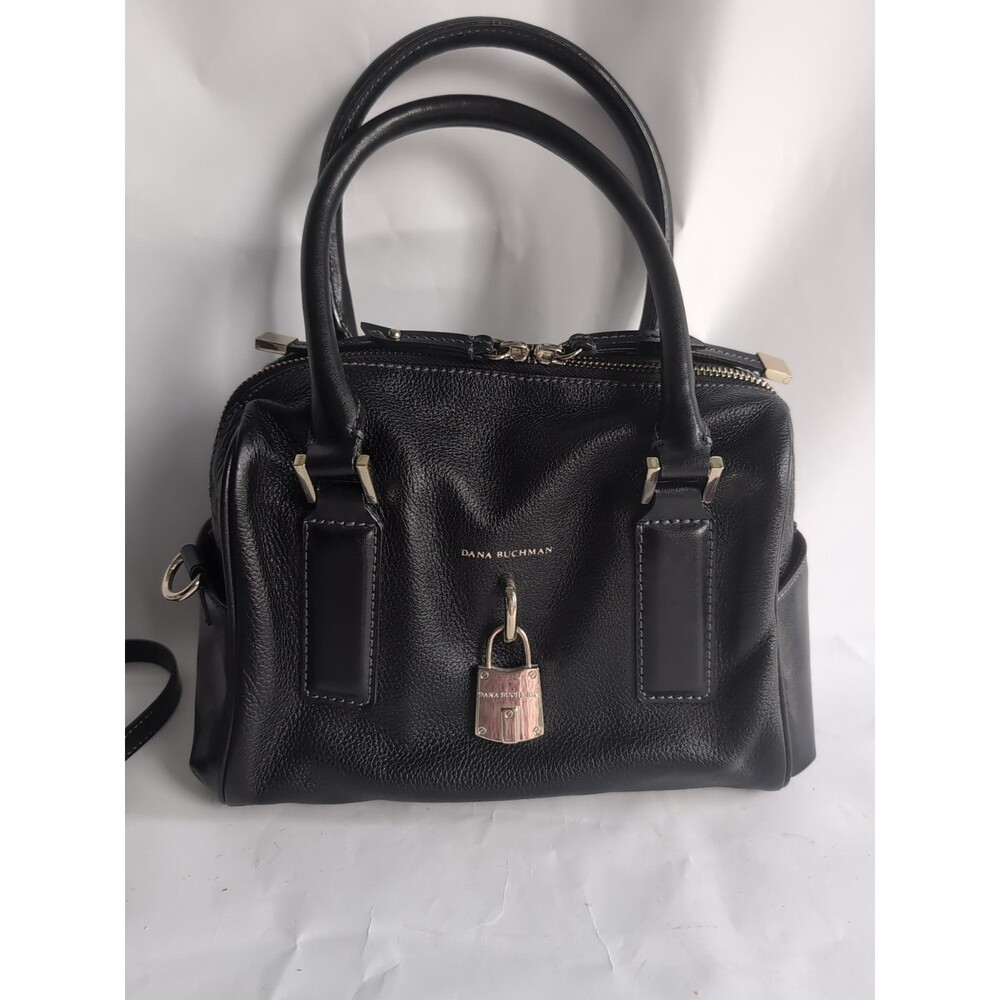 DANA BUCHMAN Purse Handbag Pebbled Leather Satchel Crossbody Bag PADLOCK